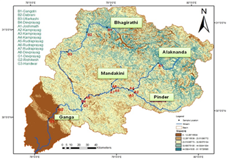 Figure - 1: Map showing sampling locations for water quality monitoring 