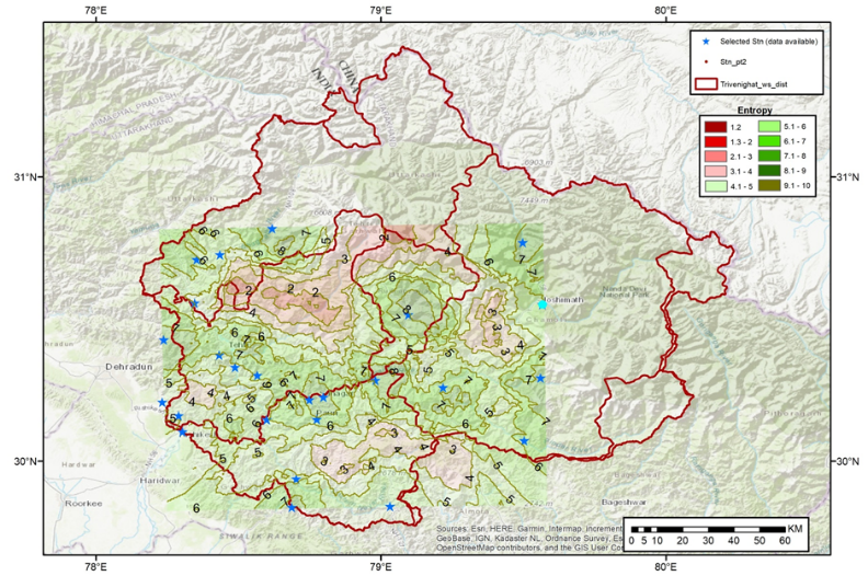Figure – 7: Transparent overlay of entropy information over topographical map