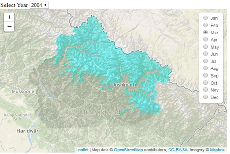 Figure – 3: Web-GIS map display for Upper Ganga basin